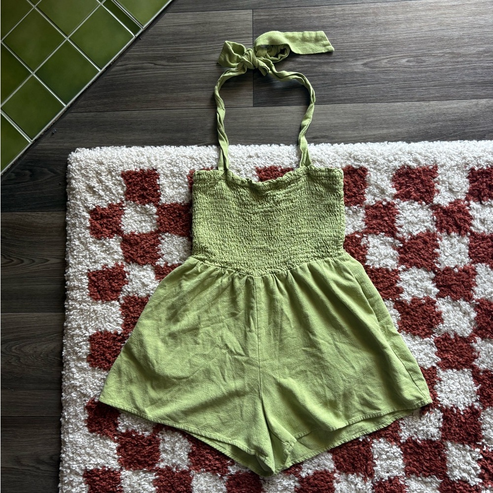 Sadie & Sage Light Green Halter Romper